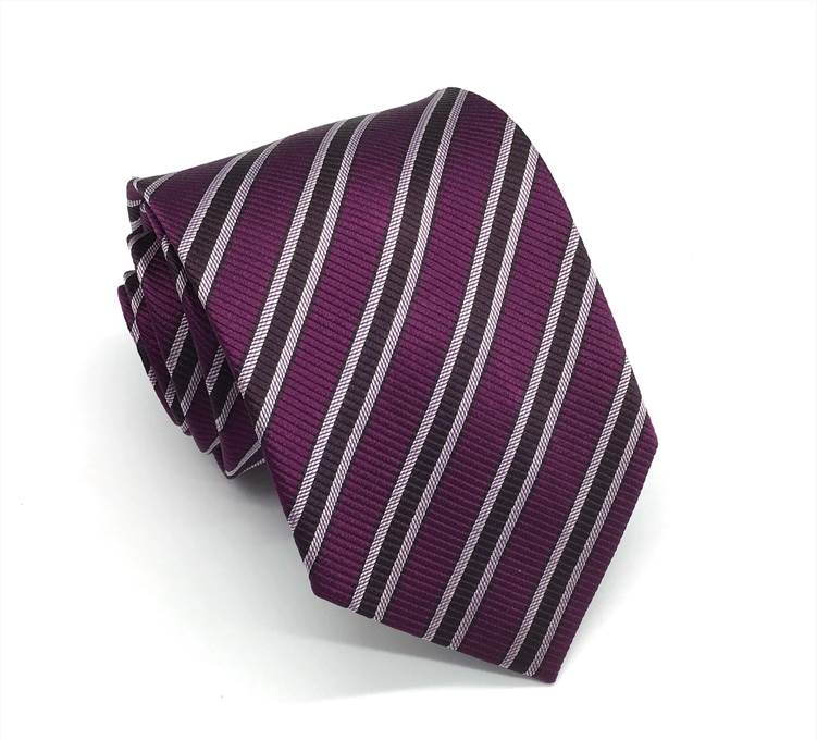 Burgundy Tone Silk Tie - Diagonal Stripe