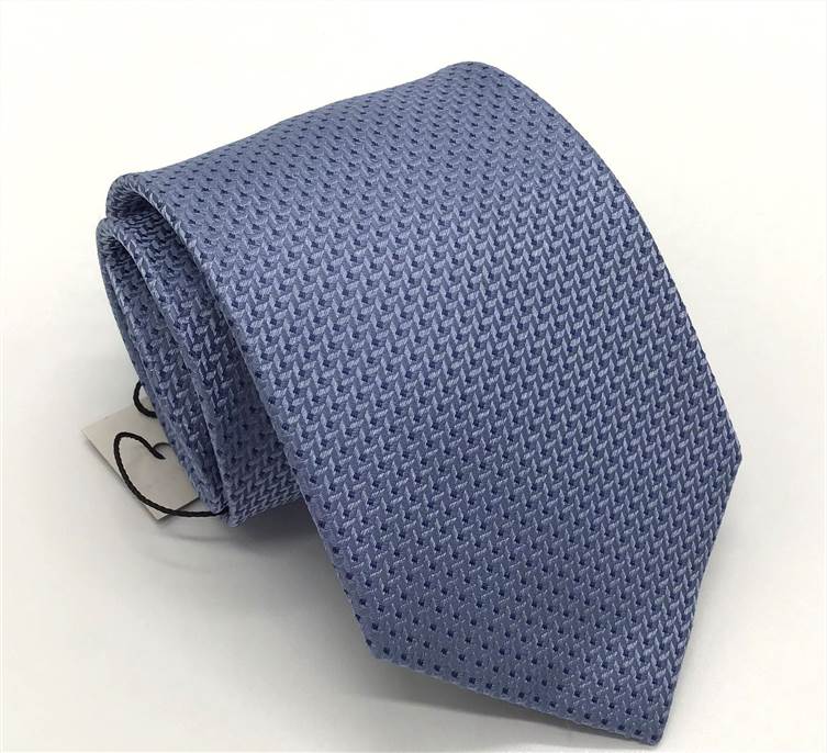 Blue-Gray Silk Tie - Tiny Checkered Pattern