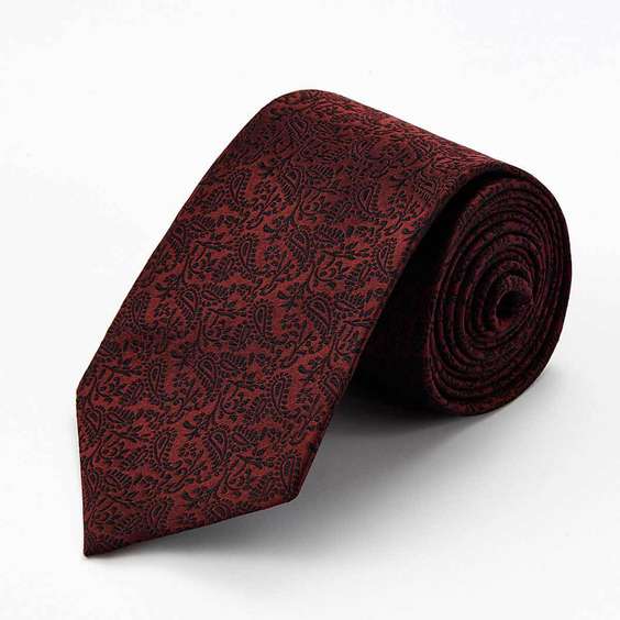 Elegant Male Business Jacquard Silk Tie - Vintage Red Pattern