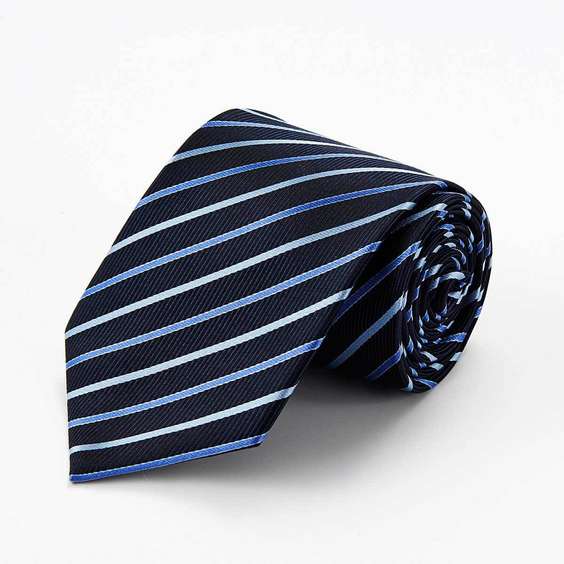 Classic Stripe Pattern Jacquard Silk Tie - Triple Color Stripe