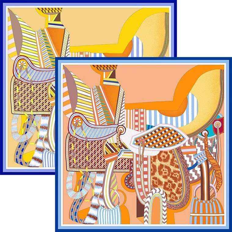 Abstract Art Silk Scarf - Pattern Overview