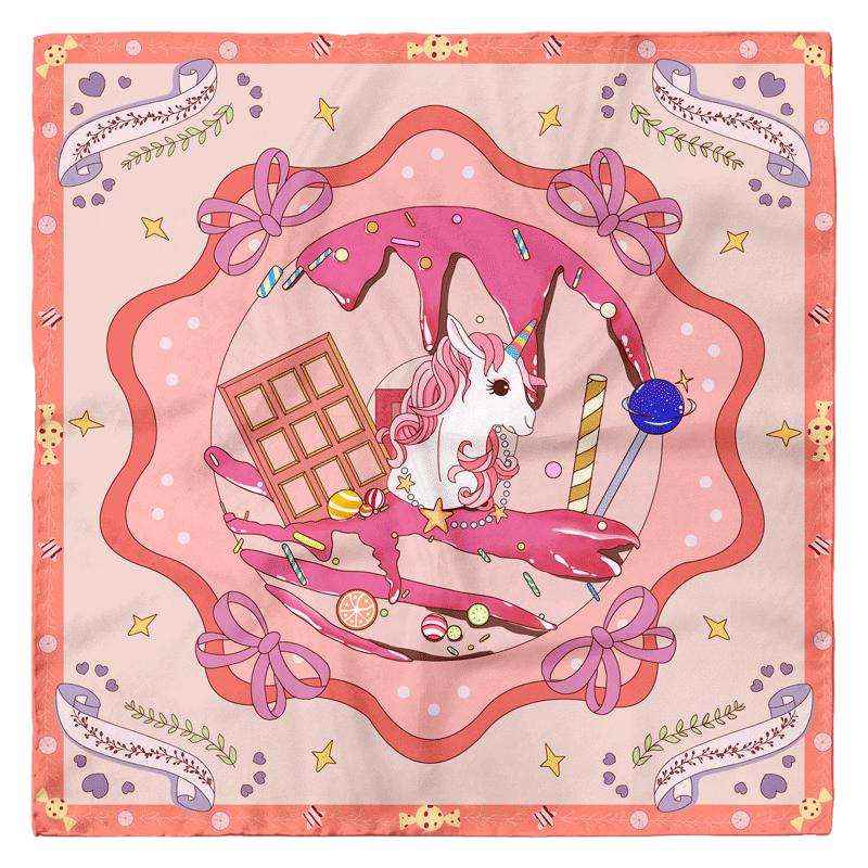 Unicorn Silk Scarf - Pink