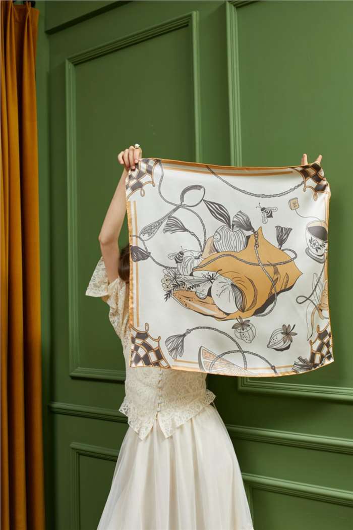 Tea Party Silk Scarf - Model