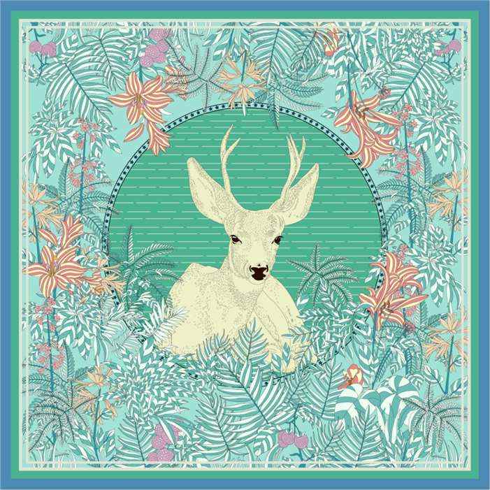 Elk Silk Scarf - Fresh Green