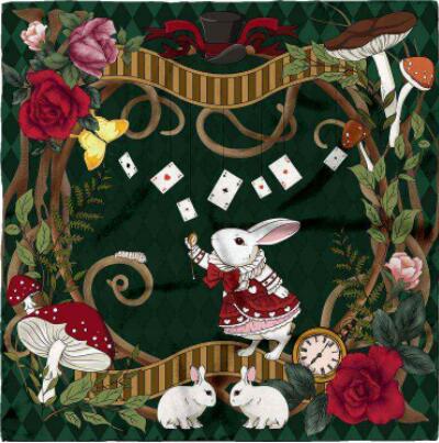 Magic World Silk Scarf of The Rabbit