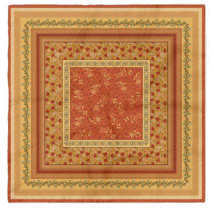 Eastern Style Silk Scarf - Yellow Tone Pattern