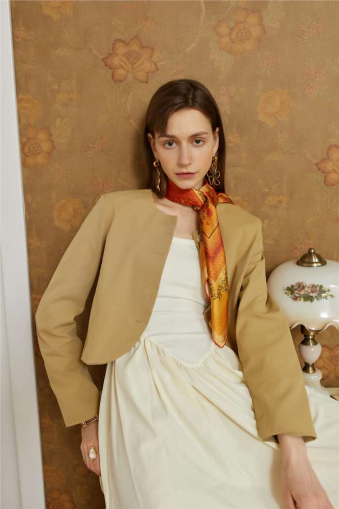 Eastern Style Silk Scarf - Model Wearing