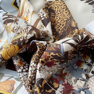 Fragrant Savanna Silk Scarf - Printing Details