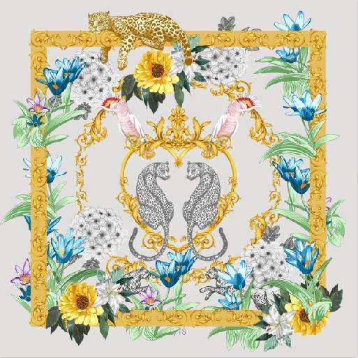 Wild Flower Chase Silk Scarf