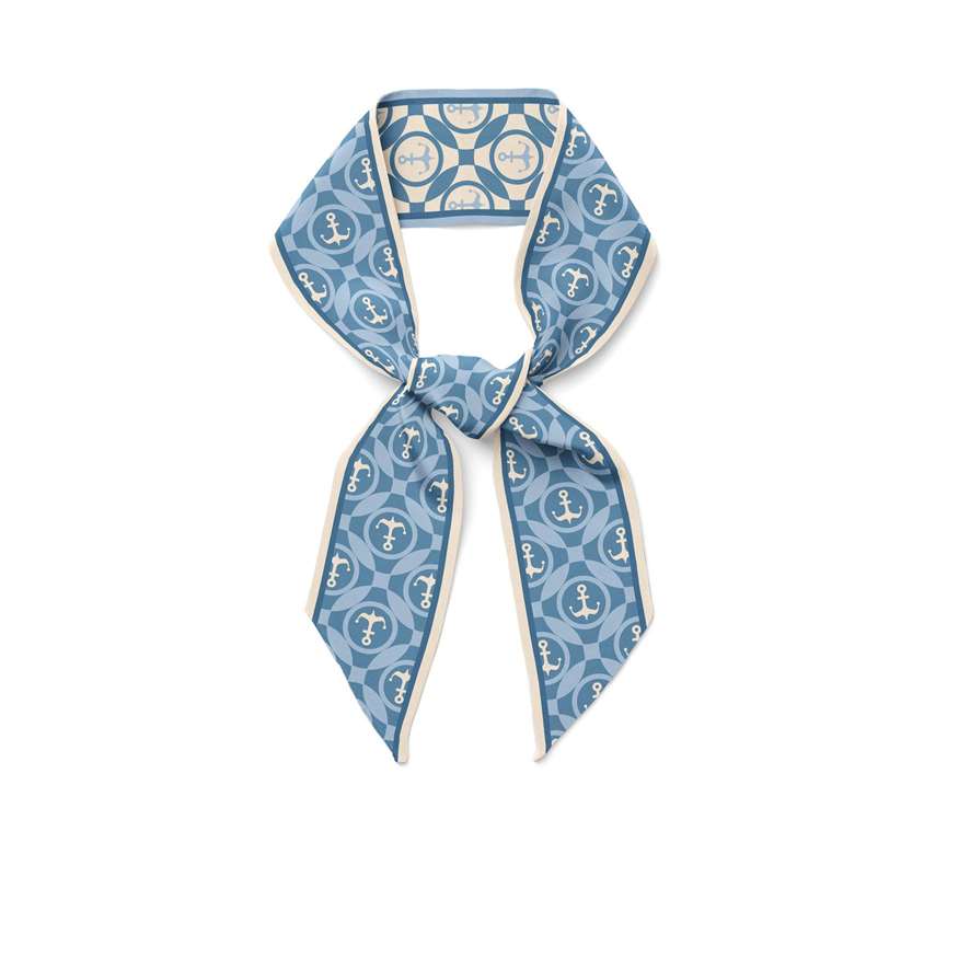 Voyage in Wonders Silk Skinny Scarf - Wearing