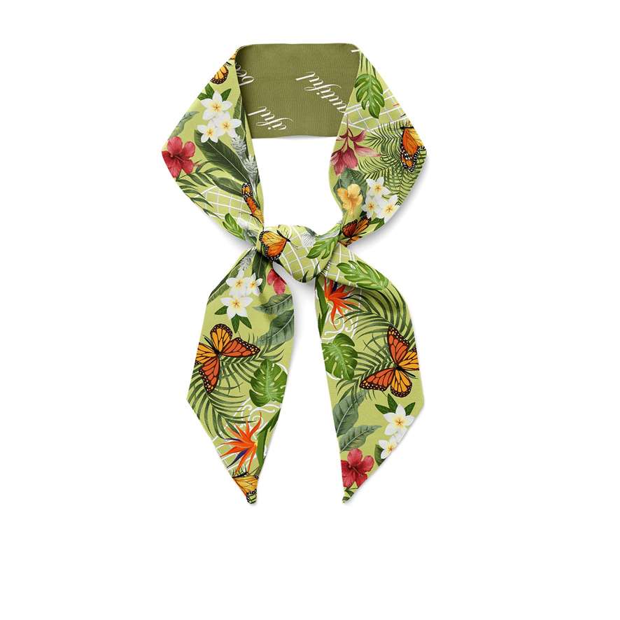 Dancing Butterflies Silk Skinny Scarf