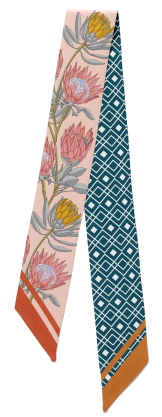 Flowers Serenade Silk Skinny Scarf - Dahlia Pattern