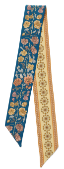 Flowers Serenade Silk Skinny Scarf - Rose Pattern