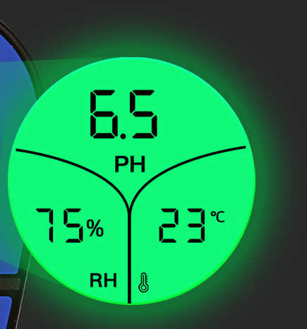 3-in-1 Digital Backlit Soil pH Meter - Display