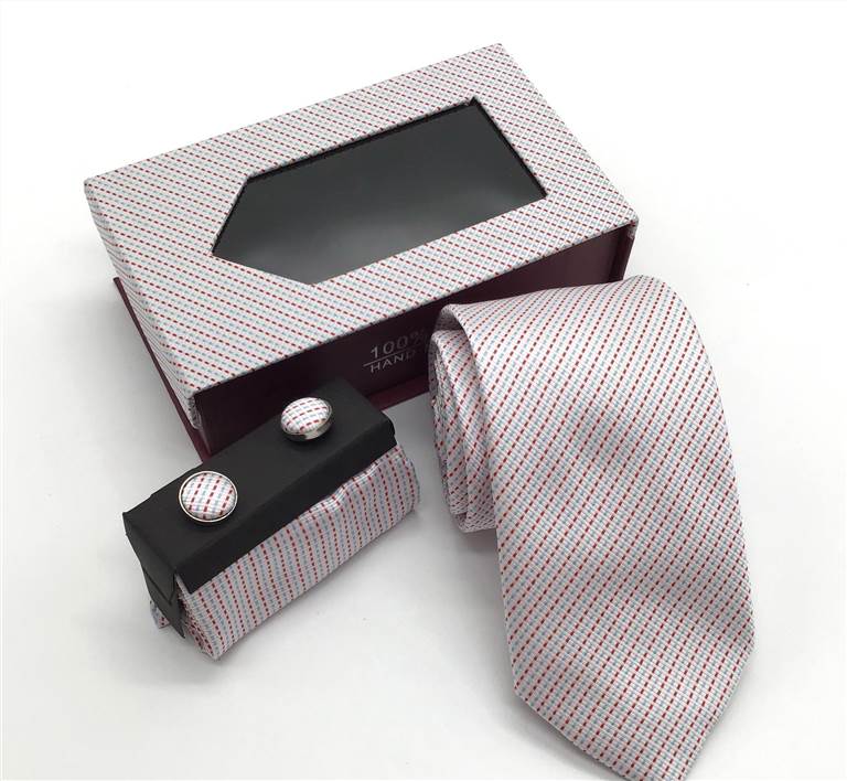 Two-Tone Twill Woven Tie Set