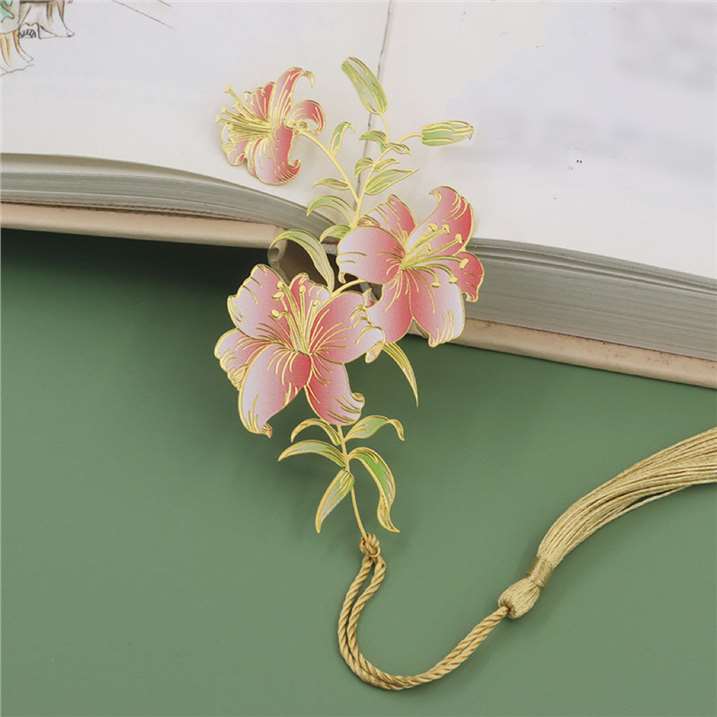 Flower Series Metal Bookmark - Lily