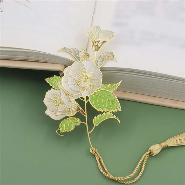 Flower Series Metal Bookmark - Camellia