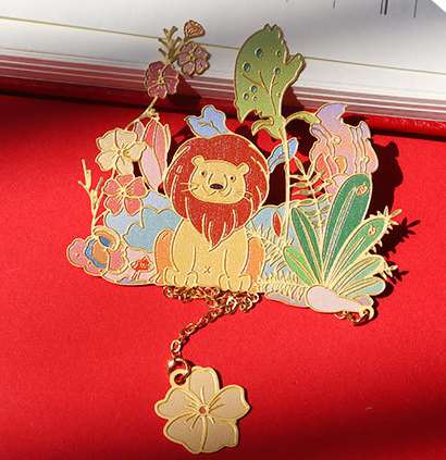 Playing Animals Metal Bookmark - Lion