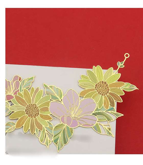 Floral Theme Metal Bookmark - Sunflower