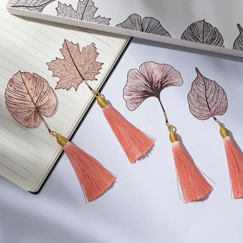 Hollowing Leaf Metal Bookmark