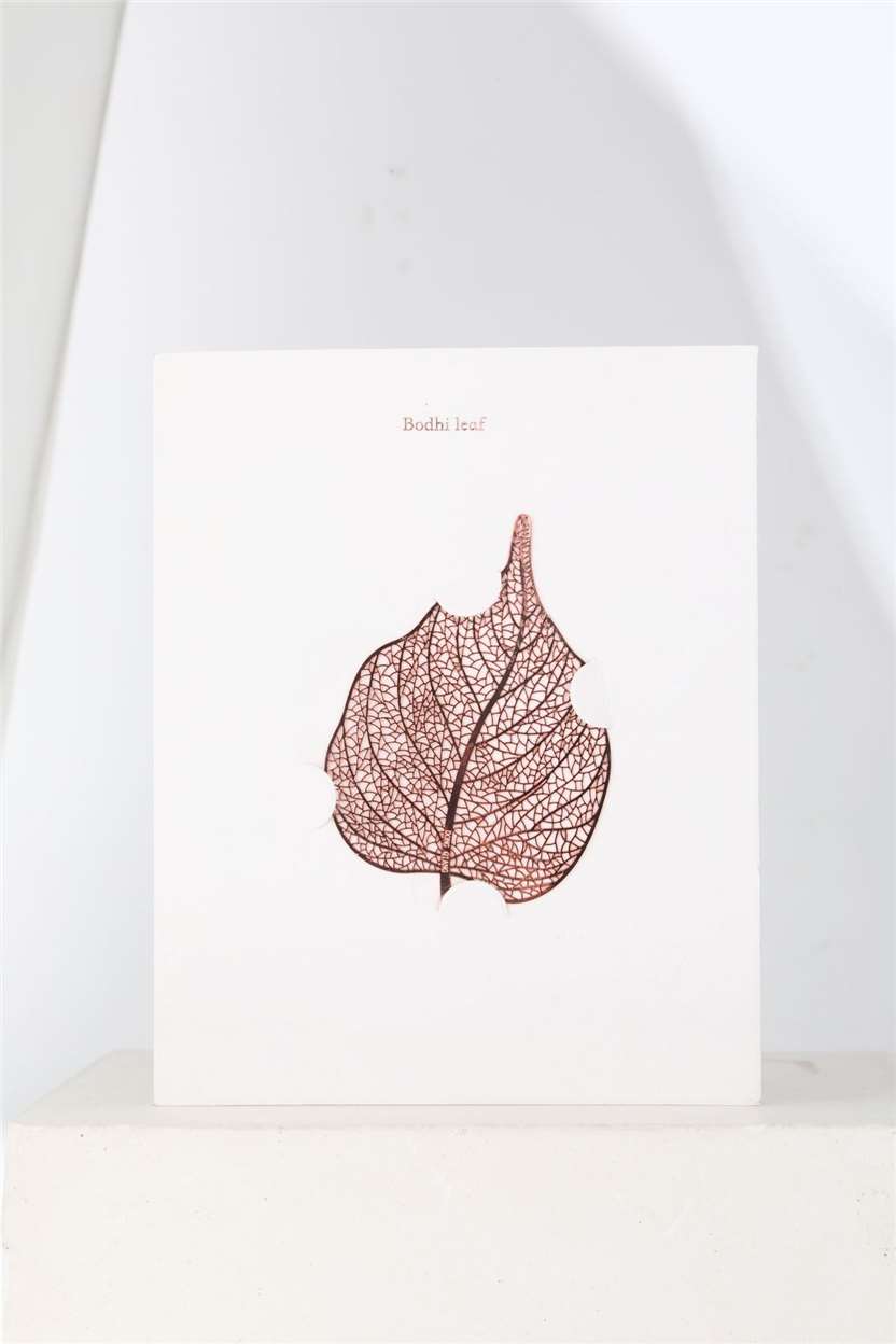 Hollowing Leaf Metal Bookmark - Rose Gold Bodhi Leaf