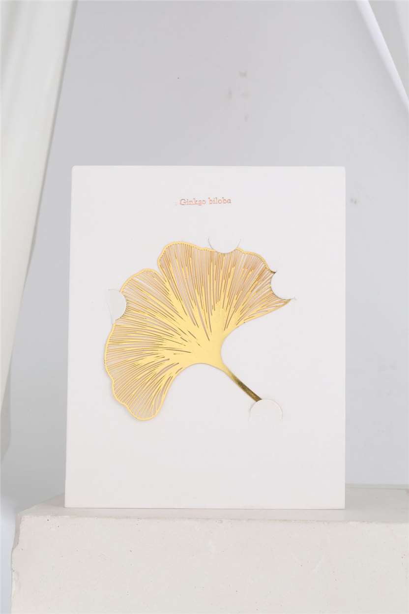 Hollowing Leaf Metal Bookmark - Gold Ginkgo Leaf