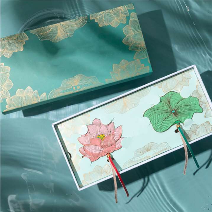 Blooming Lotus Metal Bookmark - Gift Box
