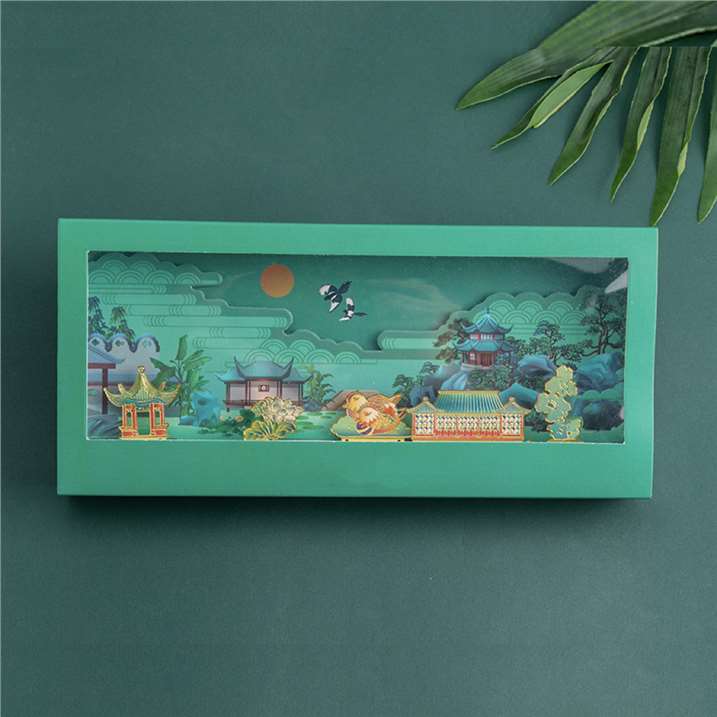 Temple Garden in Four Seasons Metal Bookmark - Summer Gift Box