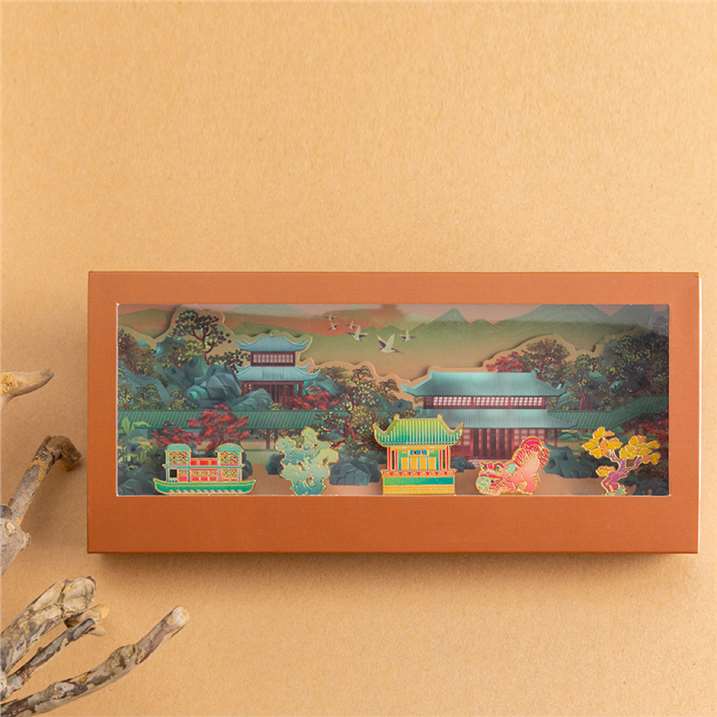 Temple Garden in Four Seasons Metal Bookmark - Autumn Gift Box