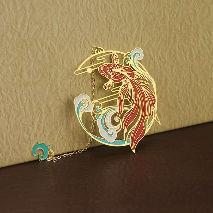 Delicate Goldfish Metal Bookmark