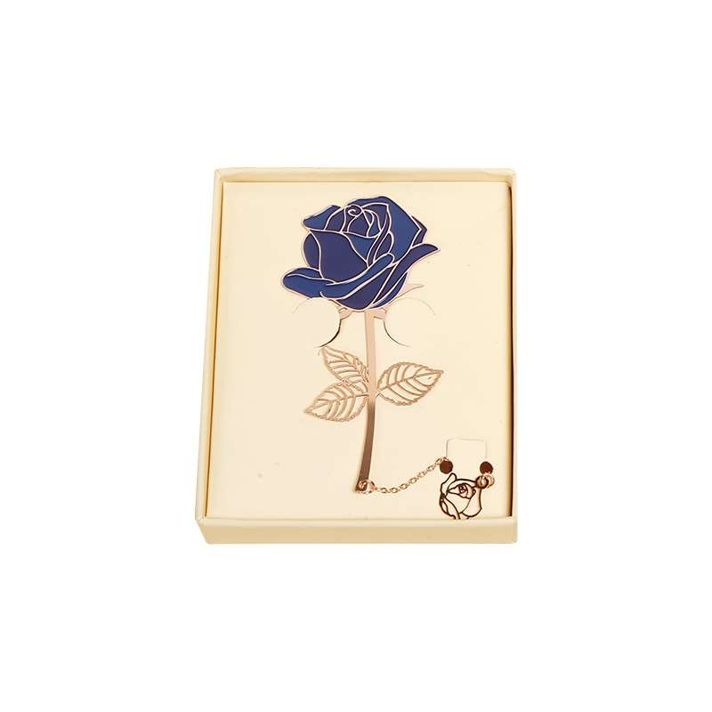 Blue Rose Metal Bookmark