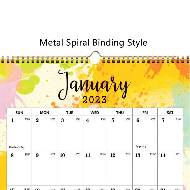 Full Custom Wall Calendar - Metal Spiral Binding Style