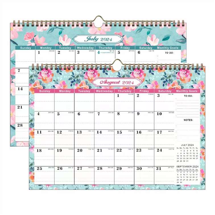 Colorful Spiral Coil Wall Calendar - Theme E